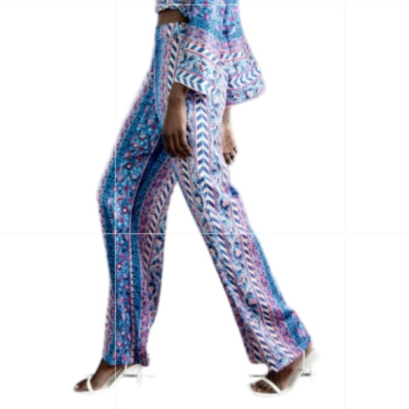 Zara Pants Satin Effect Boho Wide Leg Floral Print Pants Women’s Size XS - Picture 11 of 16